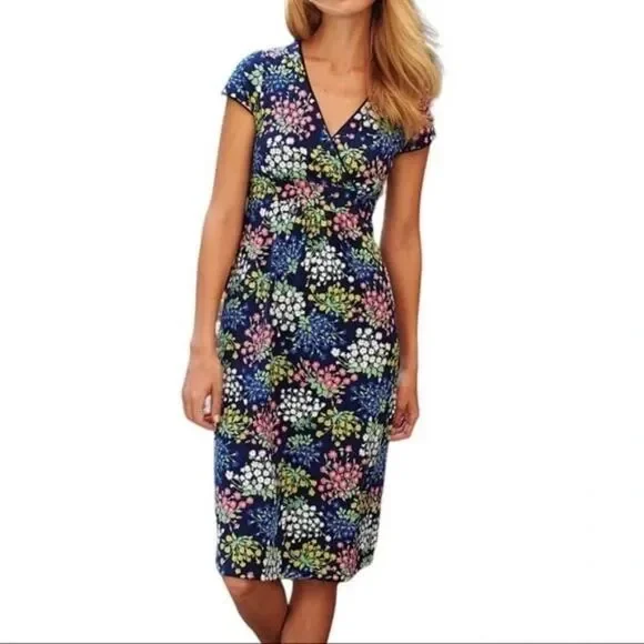 Boden Size 8 L Floral V-Neck Dress - Picture 1 of 6